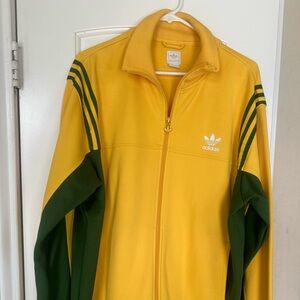 Adidas Originals Jacket Adult Yellow/Green 3-Stripes Track Mens XL